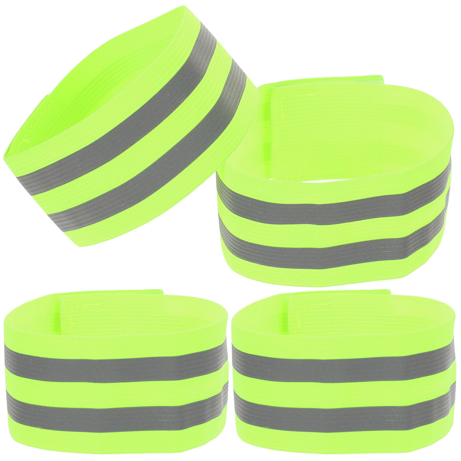 

4 Pcs Reflective Wrist Strap Night Armbands Straps Wristbands Elastic Webbing Running Belt Safety