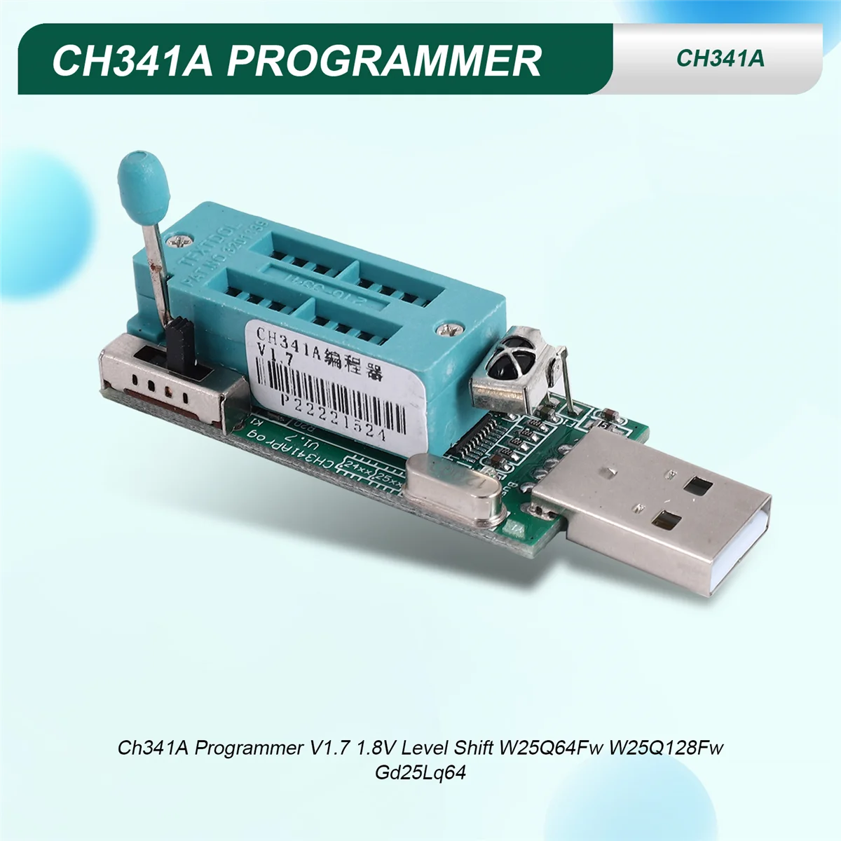 Activity Ch341A Programmer V1.7 1.8V Level Shift W25Q64Fw W25Q128Fw Gd25Lq64
