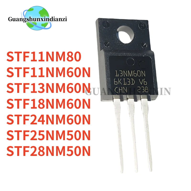 10pcs STF11NM80 TO-220F F11NM80 STF18NM60N F18NM60N STF11NM60N STF13NM60N F13NM60N STF28NM50N STF25NM50N F25NM50N STF24NM60N