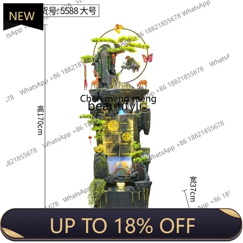 

P178 K18 A16 Living Room Floor Rockery Fountain Fengshui Wheel Office Lucky Mountain Landscape Decoration Circular Waterscape