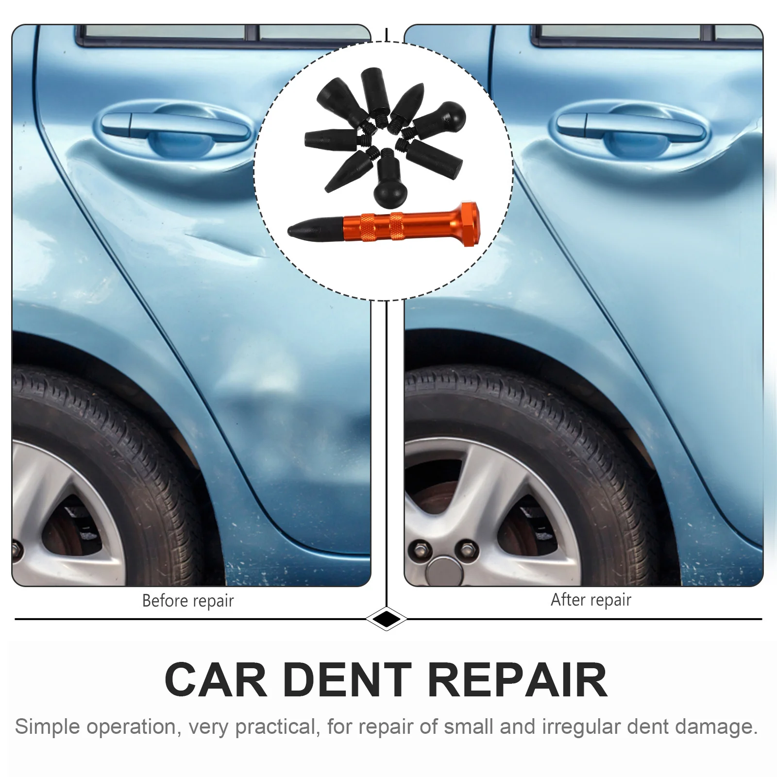 

1 комплект, 1 комплект, набор «сделай сам», автомобильные инструменты, без покраски, для удаления вмятин, ручка, сменные насадки, инструмент для ремонта тела