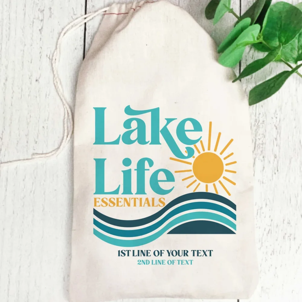 25 pcs Lake Life Essentials Custom Gift Bag, Personalized Party Favor, Lake House Favor, Birthday or Bachelorette Party