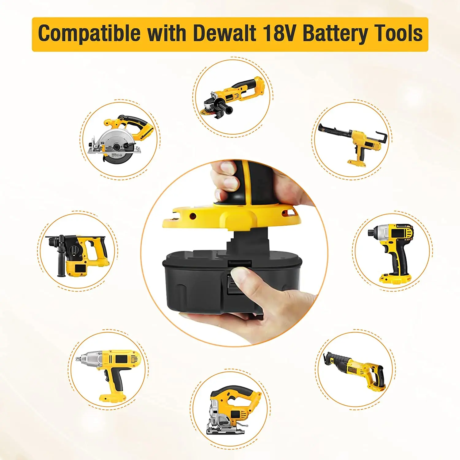 18 Volt Ni-cd DC9096 Replacement Battery For Dewalt 18V Battery DC9098 DC9099 DW9096 DW9098 DW9099 DW9096 DC759 DC970 DW9095