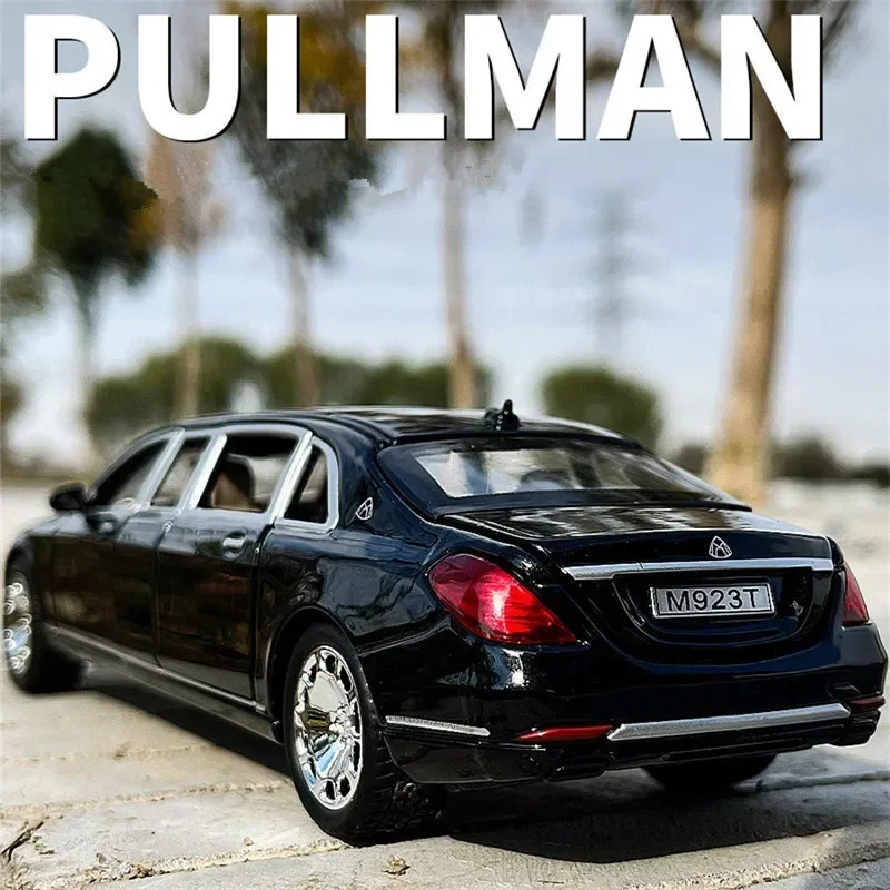 

Модель автомобиля в масштабе 1:24 Maybach S600 Pullman из сплава Luxy, модель литая под давлением, искусственный звук и фотоэлемент, подарок для детских игрушек