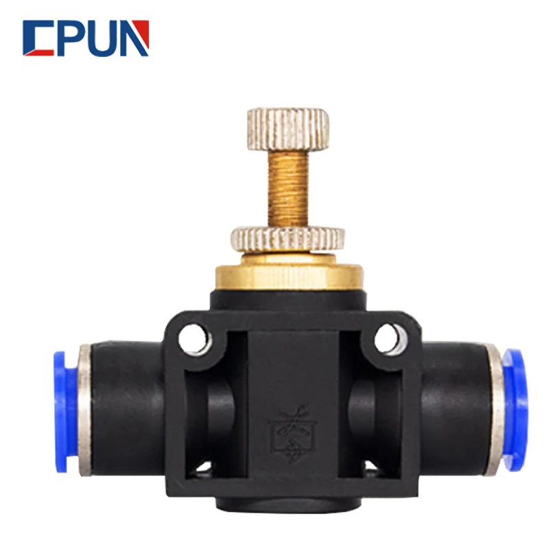 Pneumatic Airflow Regulator 4mm 6mm 8mm 10mm 12mm OD Hose Tube Gas Flow Adjust Valve Connector Fitting Air Speed Controller