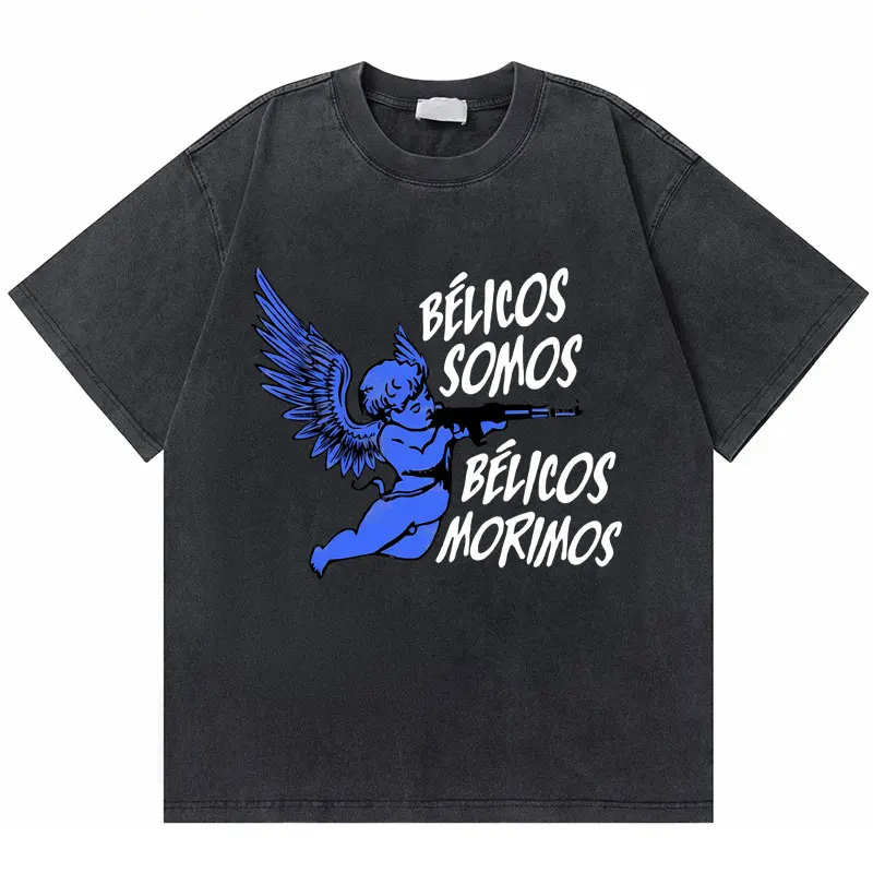 

Washed Vintage Natanael Cano Corridos Tumbados CT Sloth T Shirt Belicos Somos Belicos Morinos T-shirt Men Casual Oversize Tshirt
