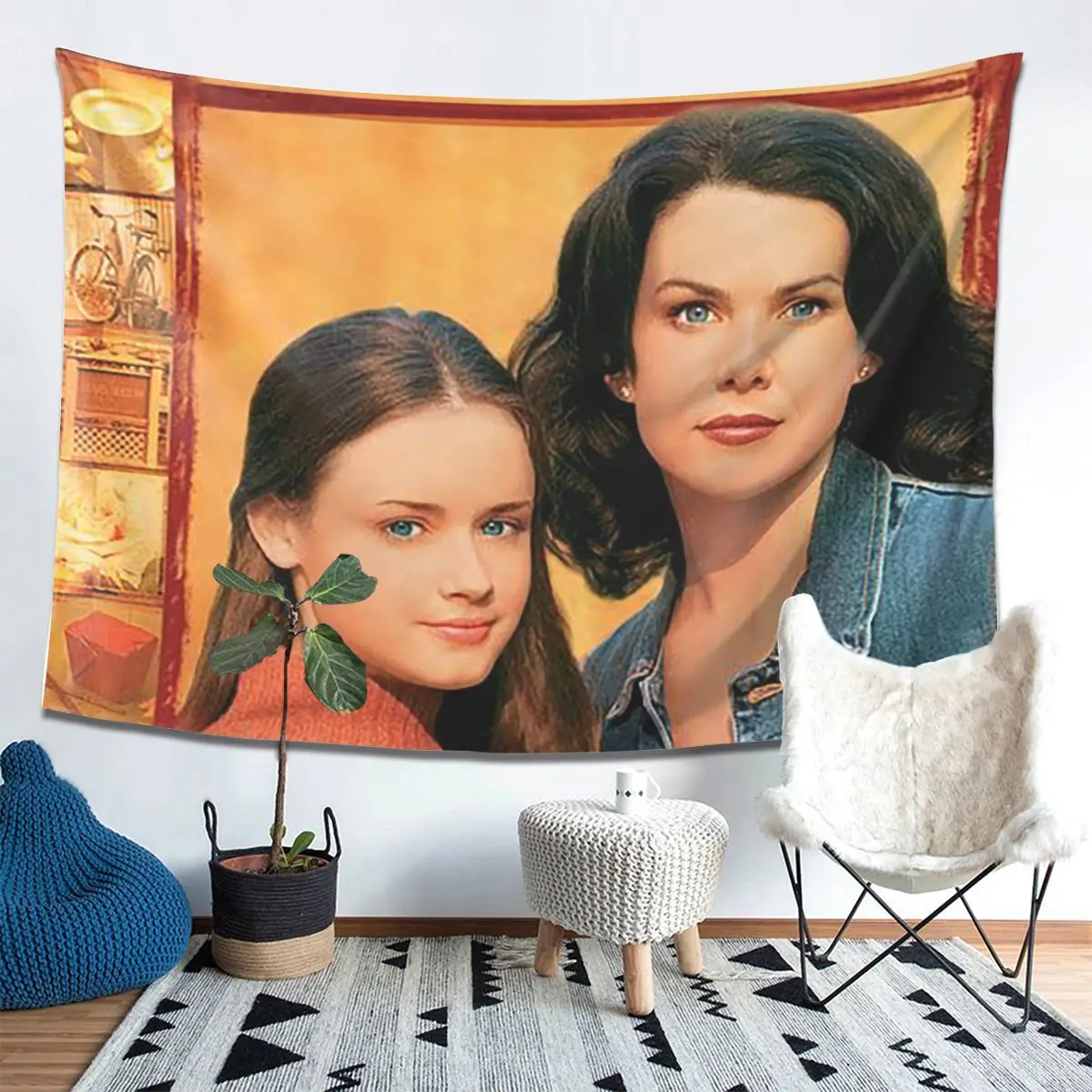 Gilmore Girls Graffiti Tapestry Wall Hanging Aesthetic Home Decoration Tapestries for Living Room Bedroom
