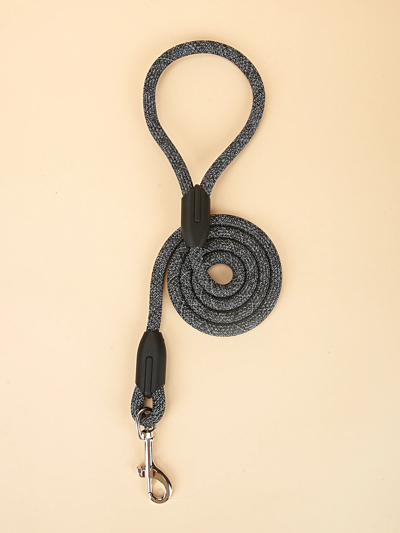 1PC Pet Fine Grain Round Rope Black Leash Medium And Large Dog Leash