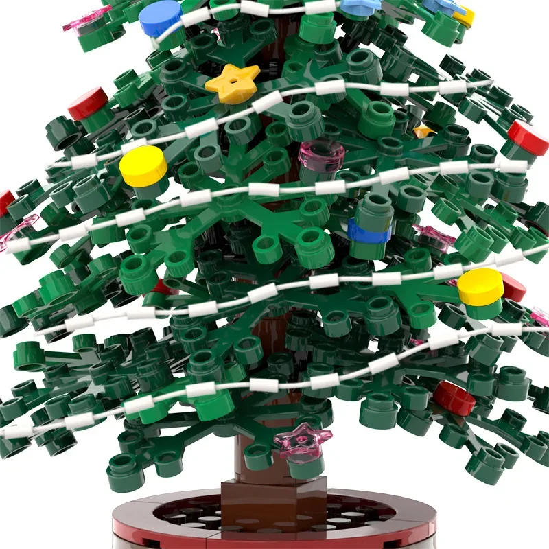 BuildMOC Christmas Tree Model Building Blocks Christmas Decoration Bricks Blocks Collections for Kid Children Gift Kid Toys