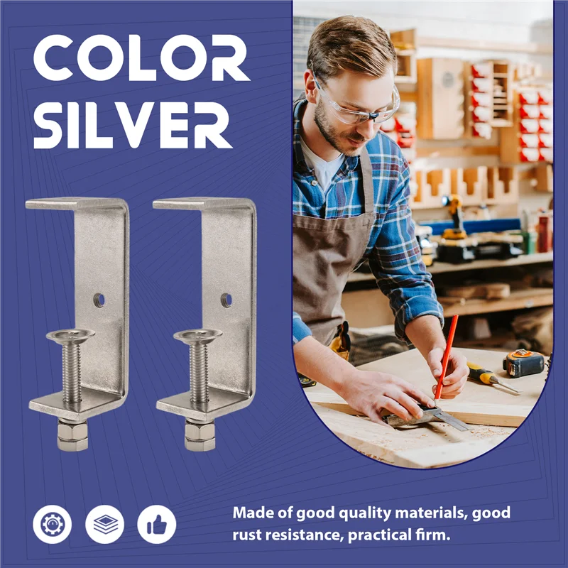 PORK-Metal Clamp Heavy Duty Clamp C Clamp Woodworking Clamp With Wide Jaw Openings, 2PCS