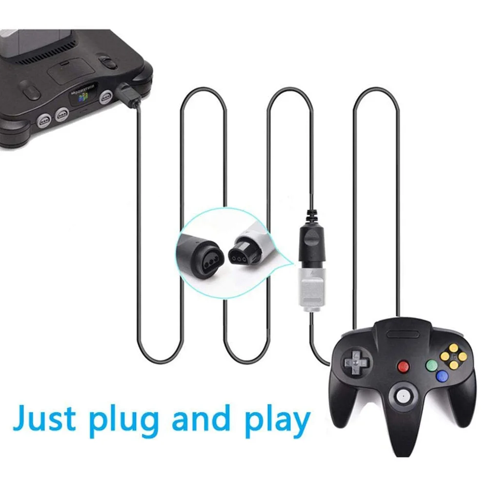4 Pack 6Ft N64 Controller Extension Cable Cord For 64 N64 Controller