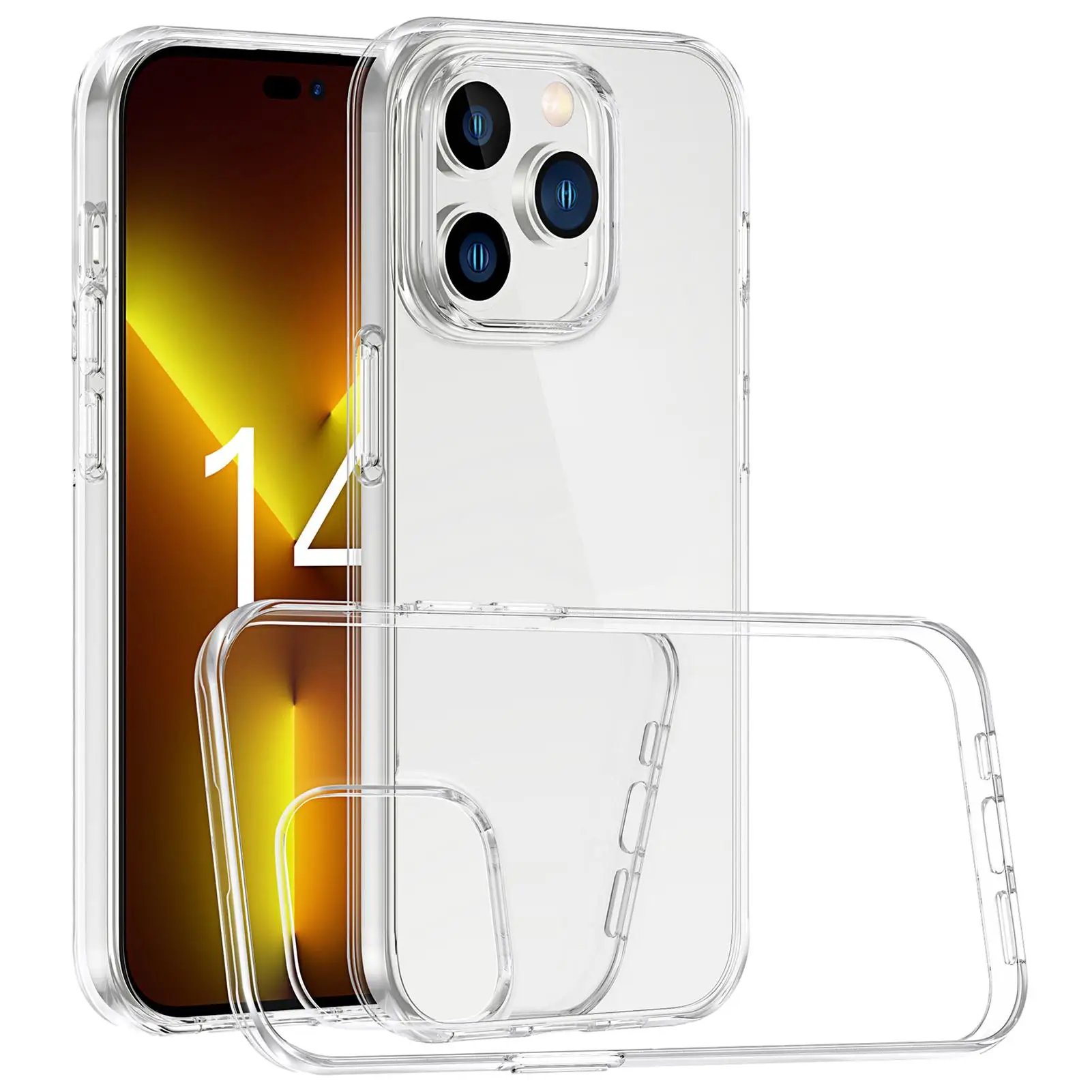 Shockproof TPU Bumper Clear Phone Case For IPhone14 Pro Max Protection Transparent Cover Dustproof Cover For IPhone14