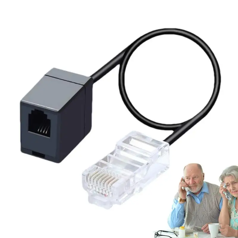 35cm Networking RJ45 To RJ11 Converter Cable RJ11 To RJ45 Phone Lines Adapter P4C To 6P4C For Landline Telephone Service