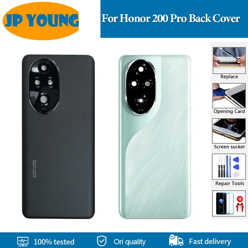 AAA+ quality Back cover For Honor 200 Pro Back Battery Cover ELP-AN00 Housing Case Rear Door For Honor 200Pro Replacement Parts