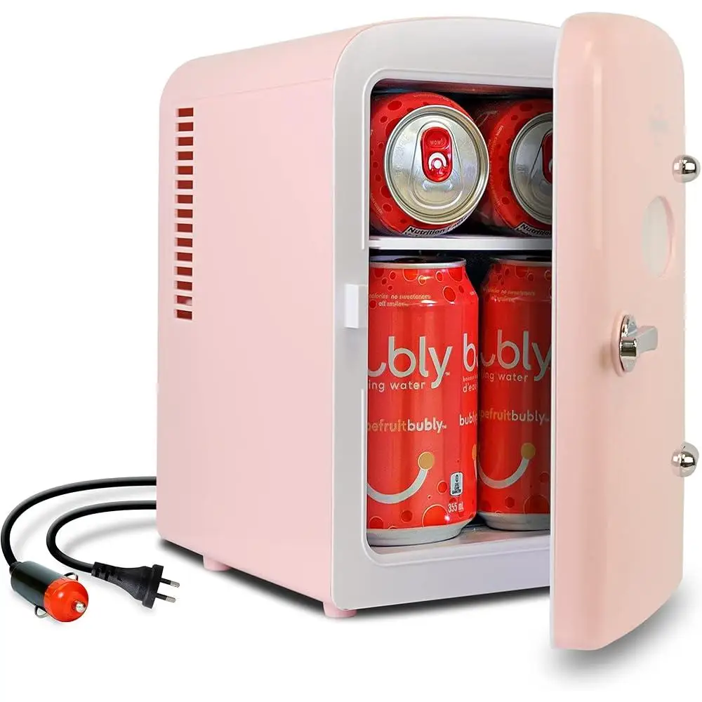 Portable Mini Fridge 4L Iceless Cooling Compact Refrigerator Personal Cooler Skincare Beauty Drinks Travel Office Dorm