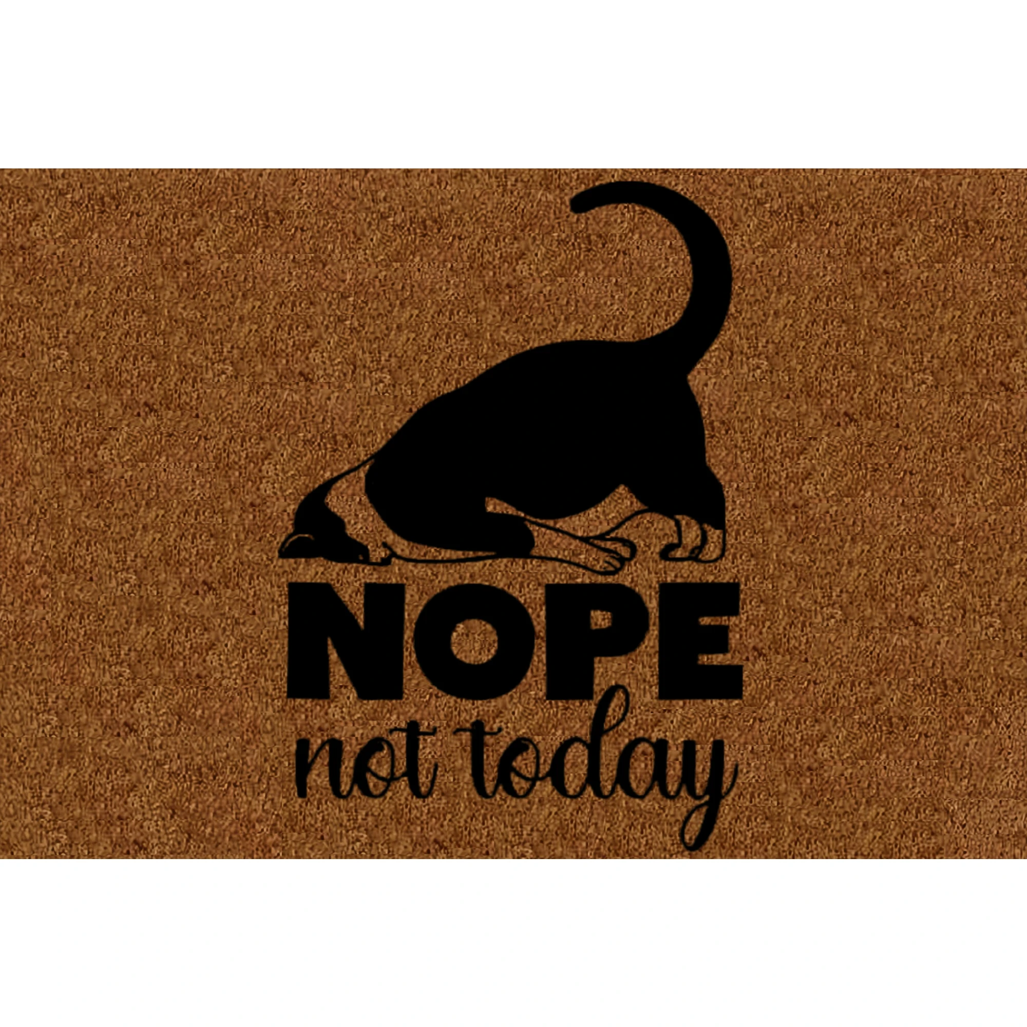 

Black Cat Nope Not Today Doormat Outdoor Entrance Non-Slip Kitchen Bath Mat Garage Welcome Door Rug Mat Rubber Carpet Footpad