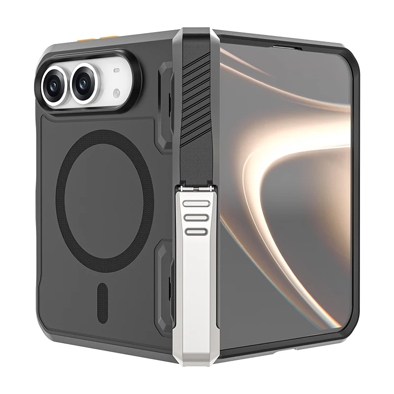 Coque magnétique pour iPhone Duo, avec béquille magnétique, protection coulissante et pare-chocs.