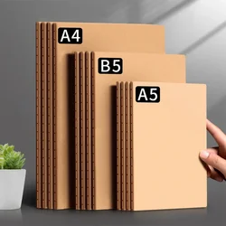 Cuaderno A4 B5 A5, diario de papel forrado para hacer, cuaderno de bocetos, cuaderno diario de papel Kraft para suministros escolares, papelería