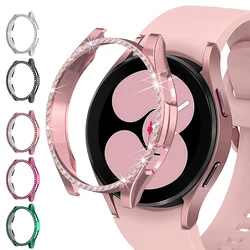 Capa de diamante para samsung galaxy watch 4 clássico 42mm 46mm, capa protetora de tela para galaxy watch 4 5 40mm 44mm, acessórios