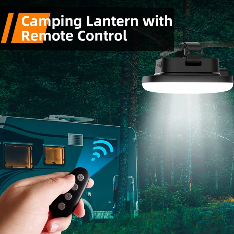 Luzes de acampamento controle remoto, luzes penduradas ao ar livre, 3200K-7500K Bracket