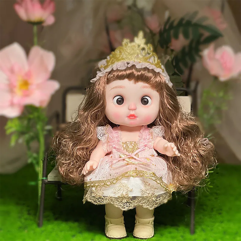 28cm Simulation Dolls Big Head Cute Baby Toys Girl Festival Toy Gift Kids Doll For Girls Playing House Fat Child Replacement Set