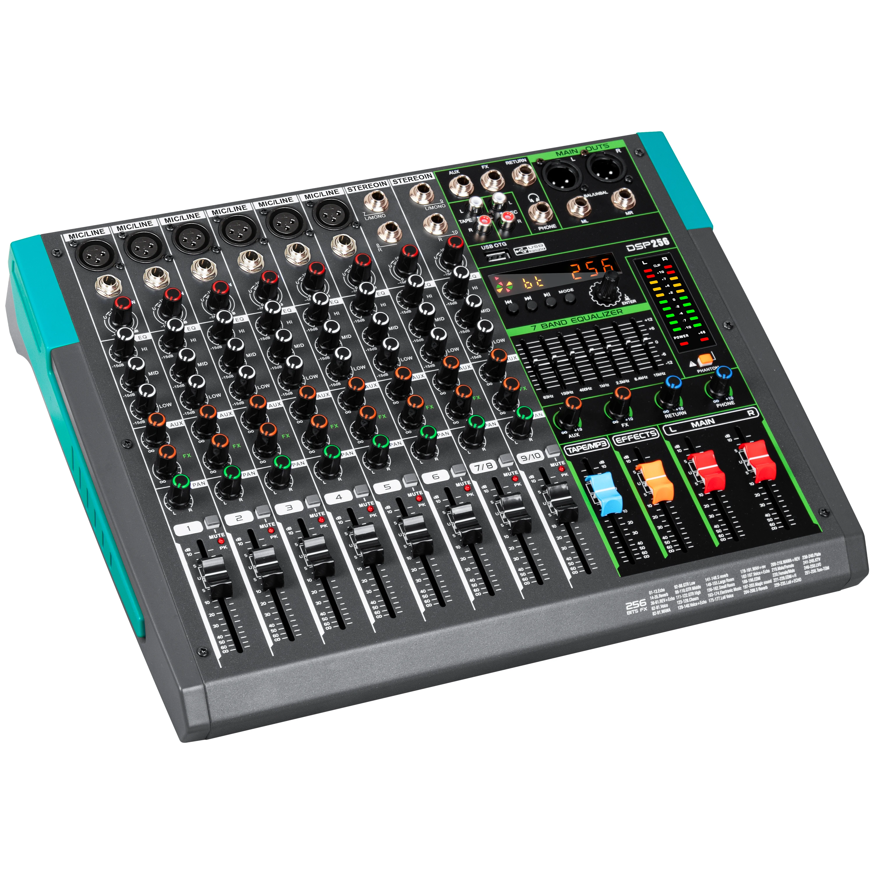 Depusheng PA8 ProfessionellerAudiomixer, Soundboard Konsole,Schreibtischsystem, Schnittstelle, 8-Kanal, Digital USB, Bluetooth