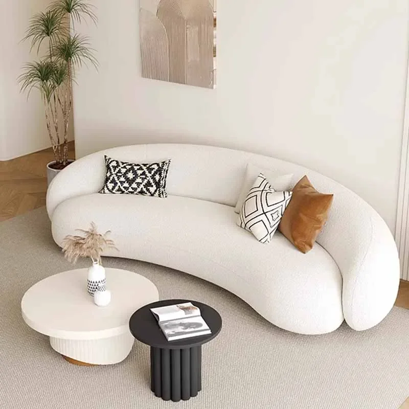 Large Fancy Living Room Sofas Soft New Arrival White Velvet Luxury Lazy Sofa Modern Floor Nordic Divani Da Soggiorno Furniture