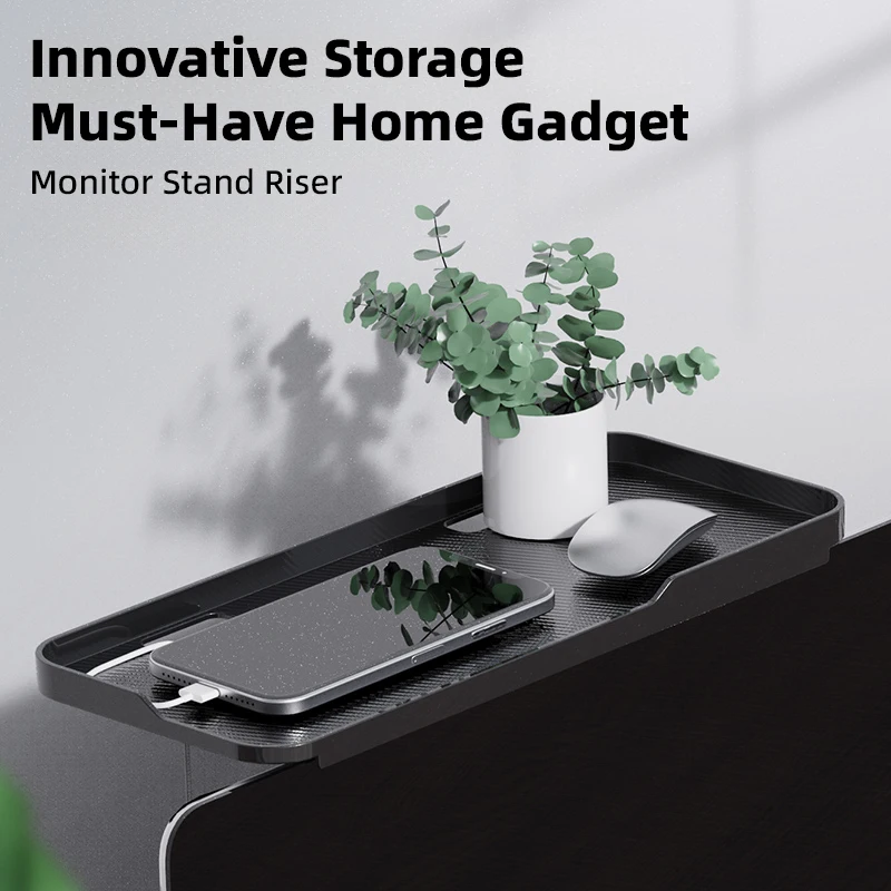 Upgraded Universal Desktop Stand for TV Screen Computer Monitor Set-Top Box Player Office Home Storage Shelf Organizer
