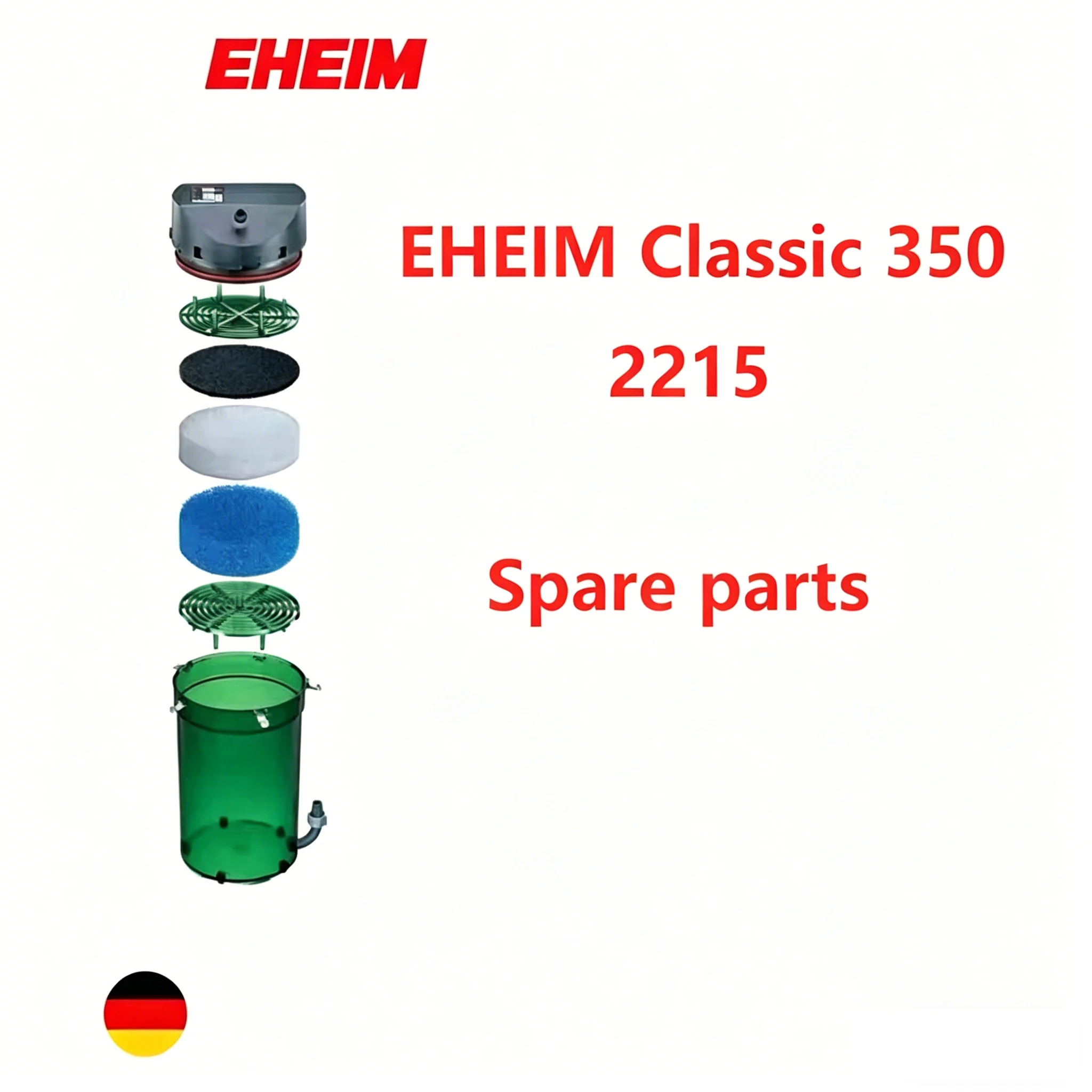 EHEIM 2215 - Kit de Repuesto para Filtro Externo Classic 350, Accesorios de Repuesto para Acuarios, Mantenimiento de Peceras