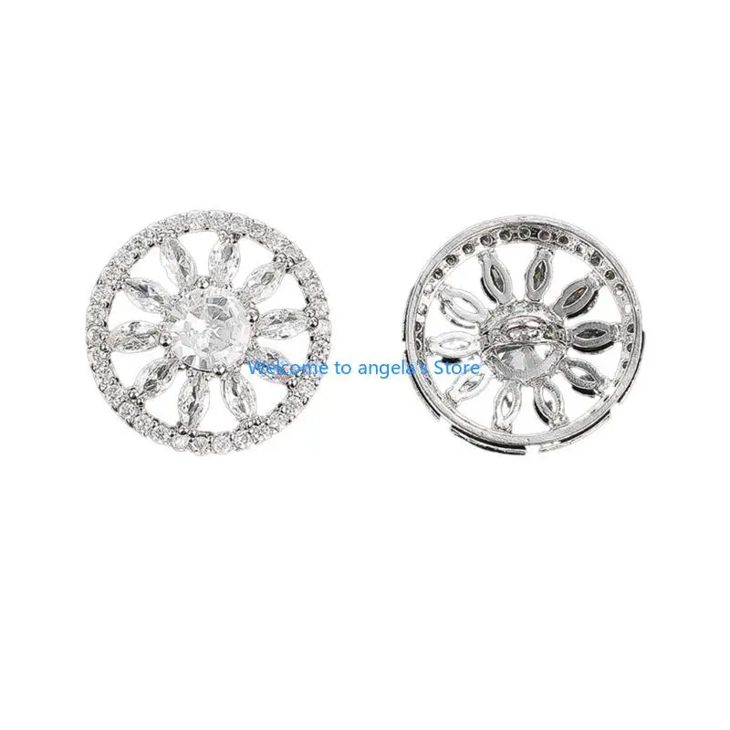 

X4YC 2PCS/Set Brass Hollow Buttons Cardigan Sewn Buttons DIY Accessories