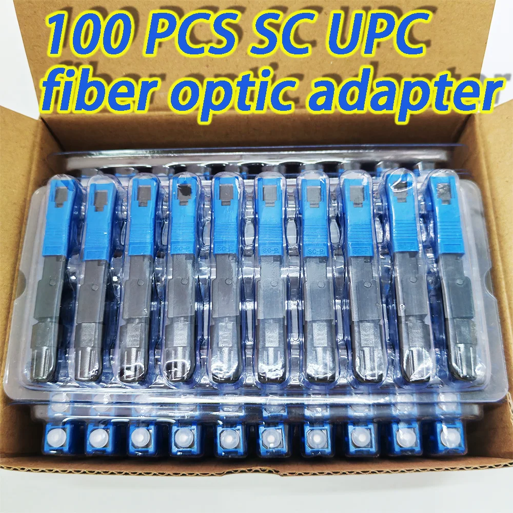 100pcs-lot-sc-upc-fiber-optic-quick-connector-single-mode-fiber-optic-adapter-ftth-fiber-optic-connector-quick-assembly