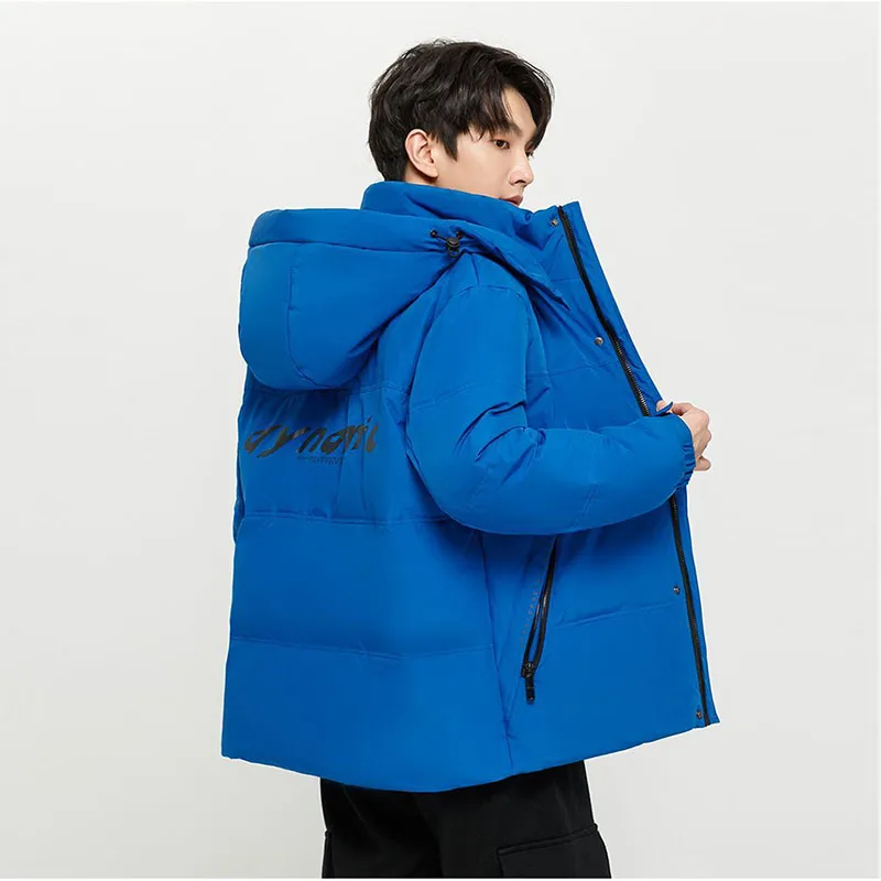 Manteau en duvet pour homme avec poignées amovibles, manteau court épais et chaud, capuche pour homme, extérieur solide, document lettre, pardessus décontracté, nouveau, 2023, hiver