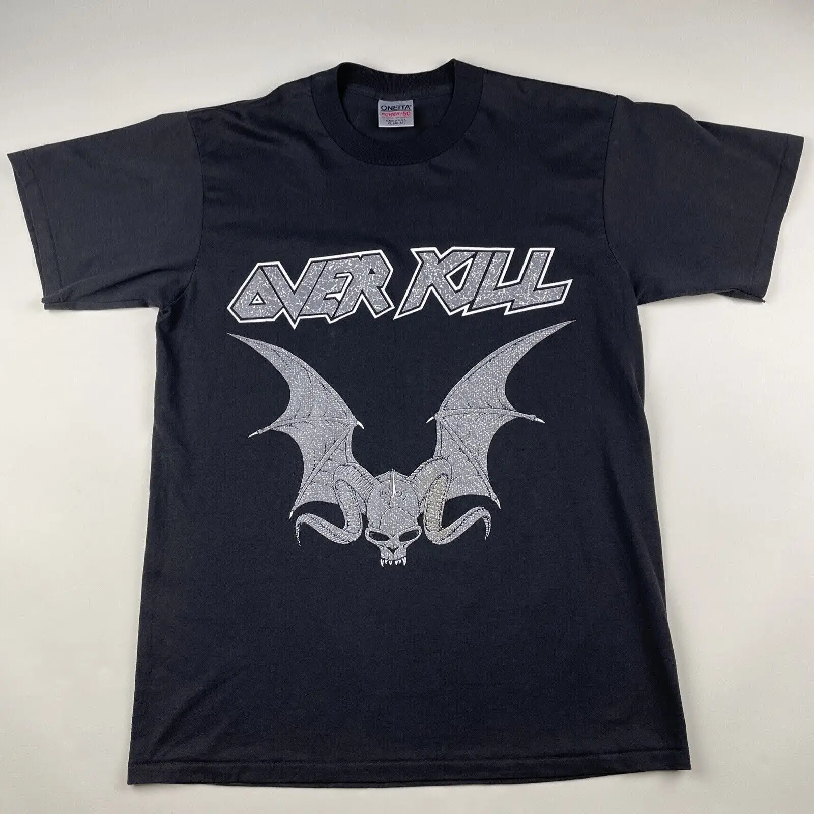 Vintage 1993 Overkill T Shirt Here Come The Pain Black Xl