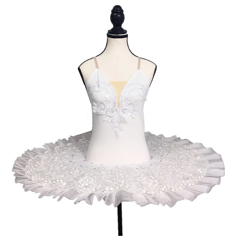 Professionelle Ballett Tutu Frauen Erwachsene Ballett Kleid Mädchen Kinder Bühne Tragen Schwanensee Tanz Ballerina Kostüme Tragen Weiße Pailletten