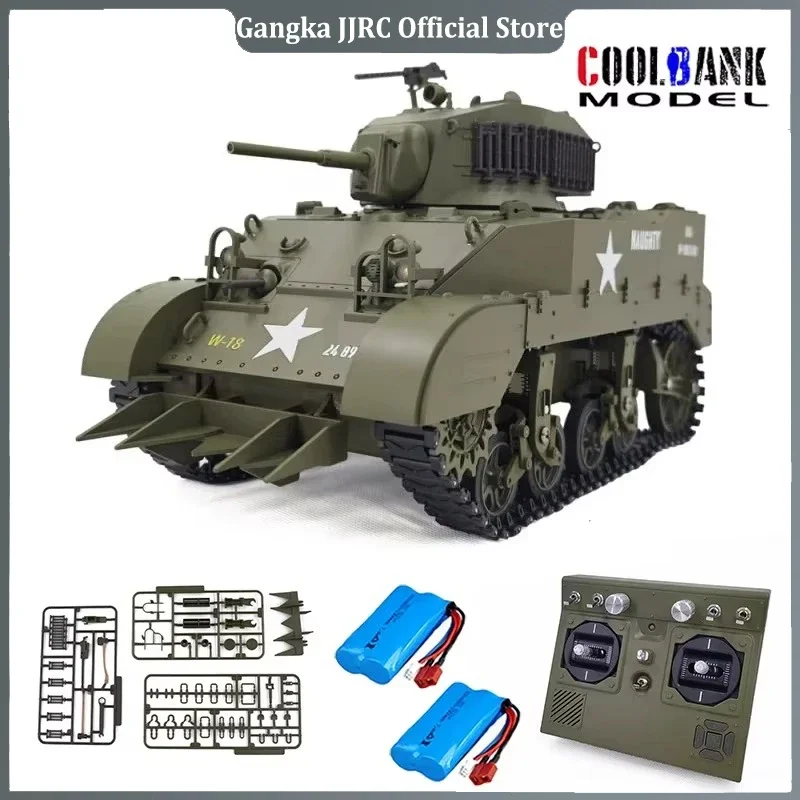 COOLBANK MODEL RC Tank 1/16 USA Stuart M5A1 Isoscale Simulation Model Open The Cannon Barrel Retractable Tank Toys Toys for Boys