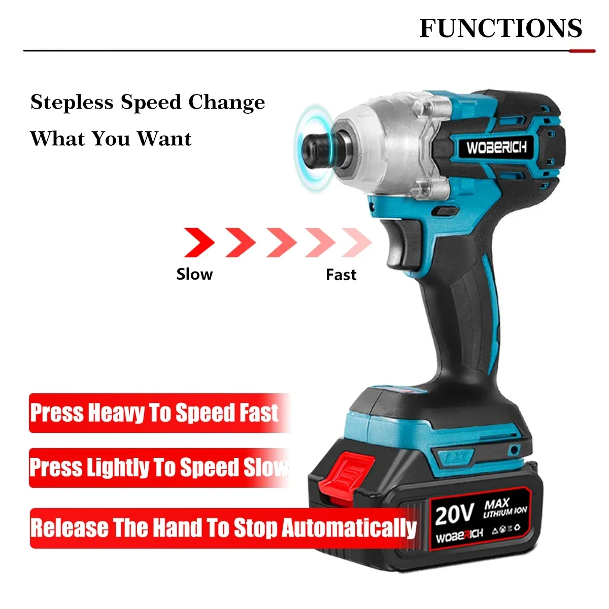 Brushless Cordless Rechargable Electric Screwdriver Impact Wrench High-speed Drill Driver+ LED Light For Makita 18V Battery