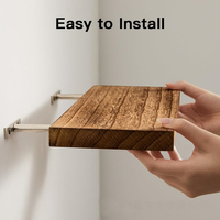 HeMu Wood Floating Wall Shelves - for home Storage Rack for Photos & Books in Living Room or Bedroom Multi-purpose Wall Shelf