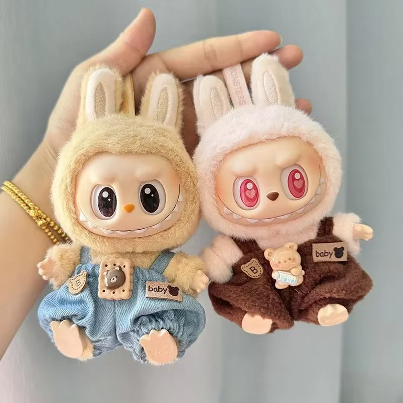 Labubu I II Idol Dolls 17cm Mini pluszowe ubranka dla lalek Akcesoria do koreańskiego Kpop Exo Siedzący kombinezon imprezowy Odzież Prezent