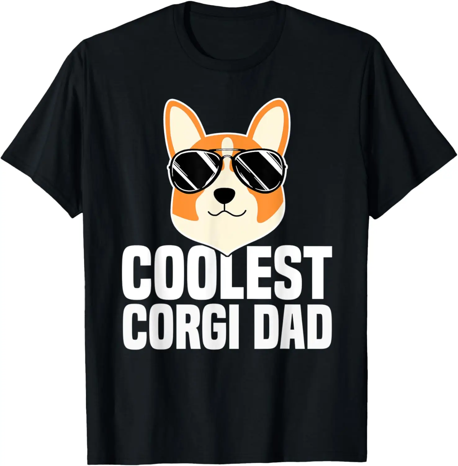 Mens Coolest Corgi Dad Funny Pembroke Welsh Corgi Dog Lover Gift T-Shirt