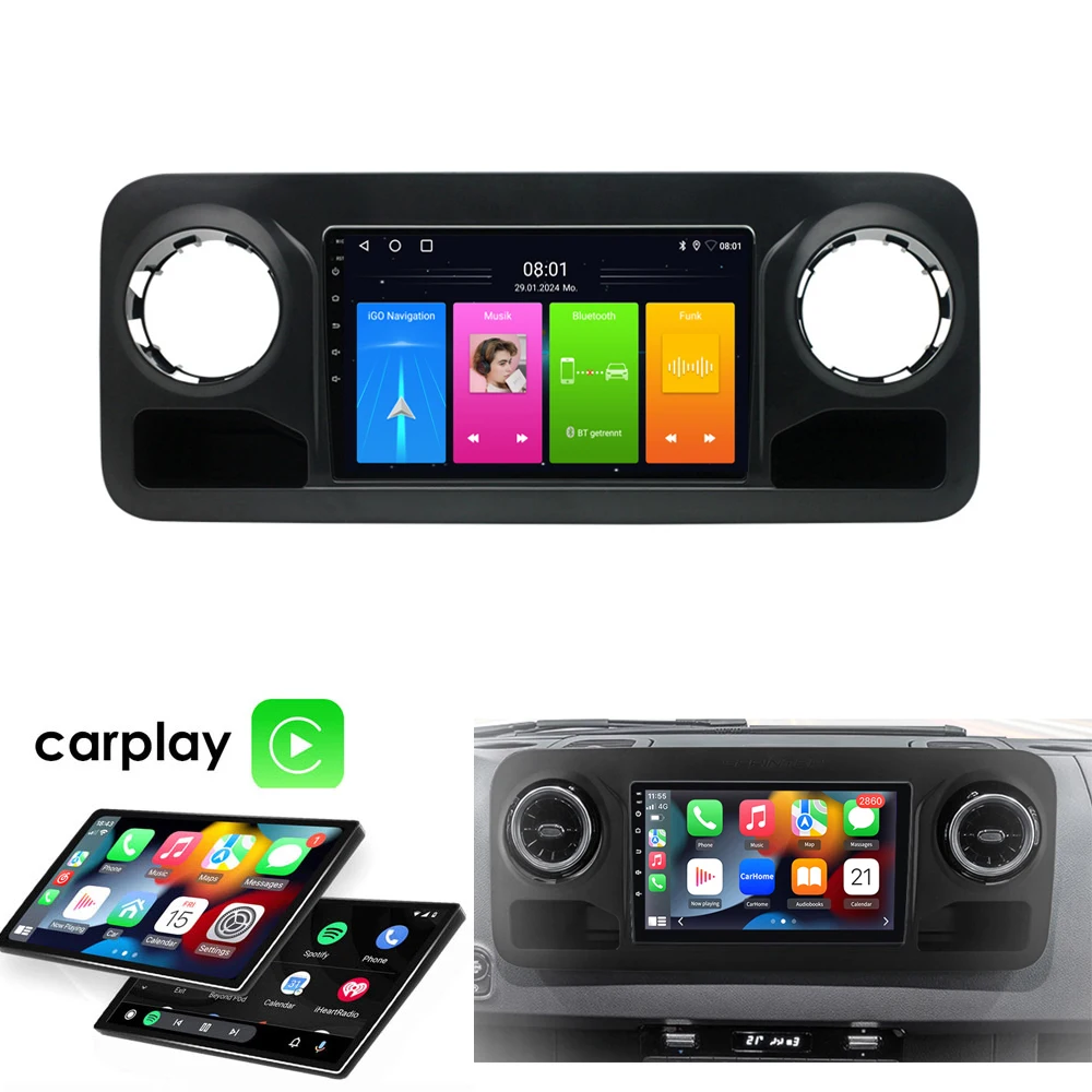 Android car radio with GPS Navigation for Mercedes-Benz Sprinter 3-T Bus B907 B910 211 214 216 CDi 2018/02-2024/12