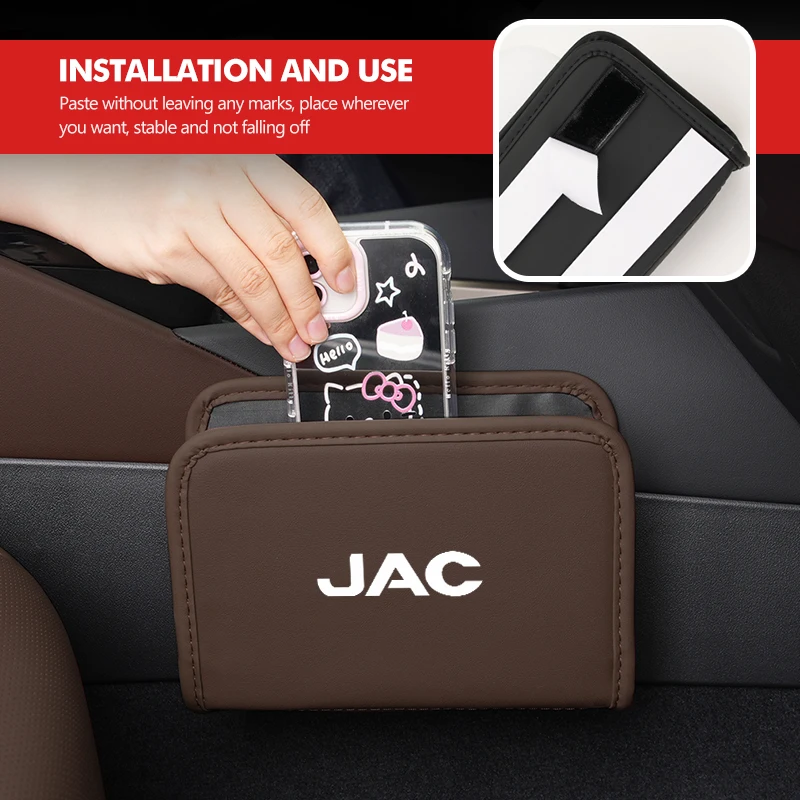 Car Trash Can Auto Door Storage Phone Box Seat Back Hanging Bag For JAC Refine J3 J2 S5 A5 J5 J6 J4 T8 Vapour S2 Vapour - view 3