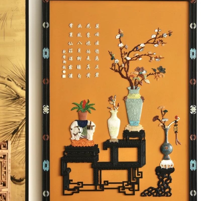 Bogu Qingsupply Chinese style intangible cultural heritage treasure hanging screen indoor study cultural play decorationornament