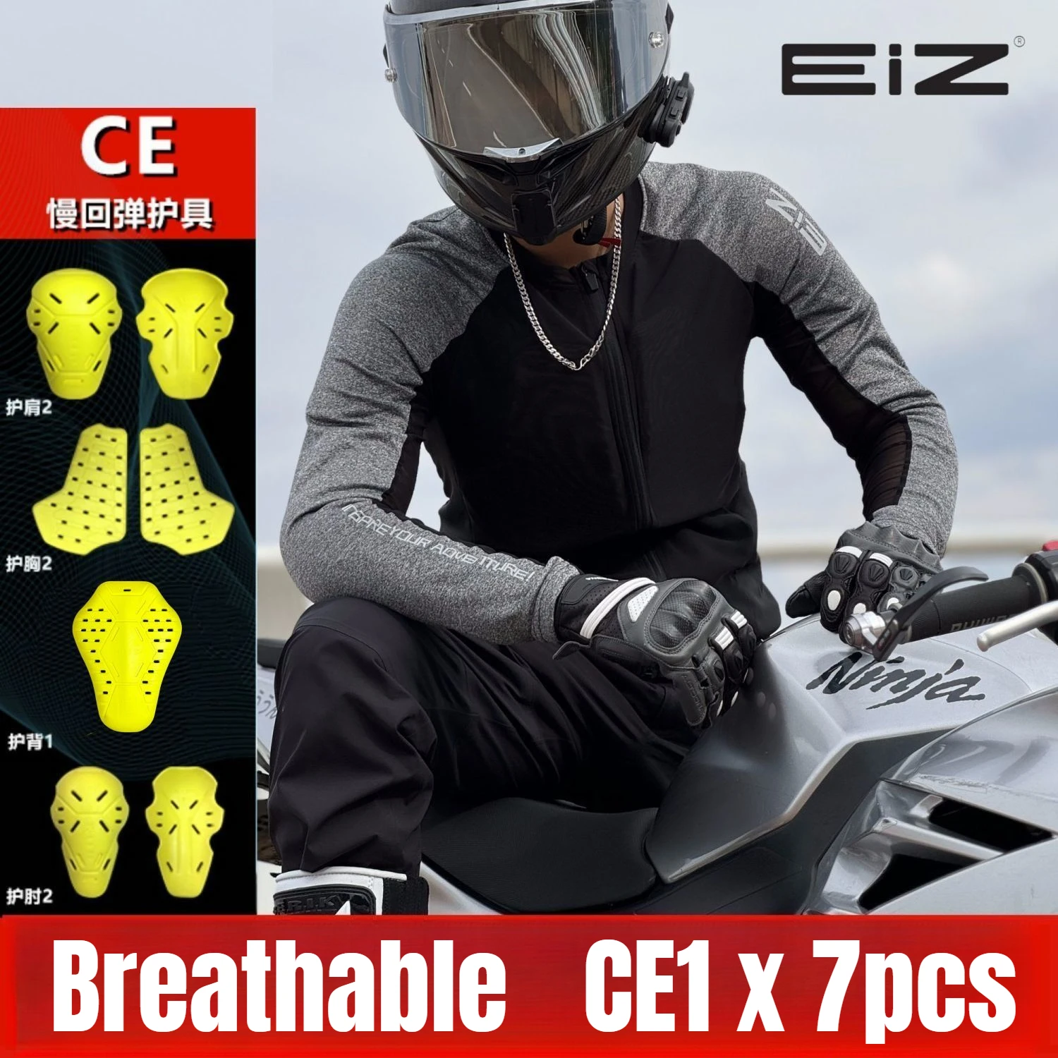 Men Motorcycle Jacket Summer Breathable Motocross Body Armor Elastic Rider Racing Jacket Clothing CE Certified Protector Gear