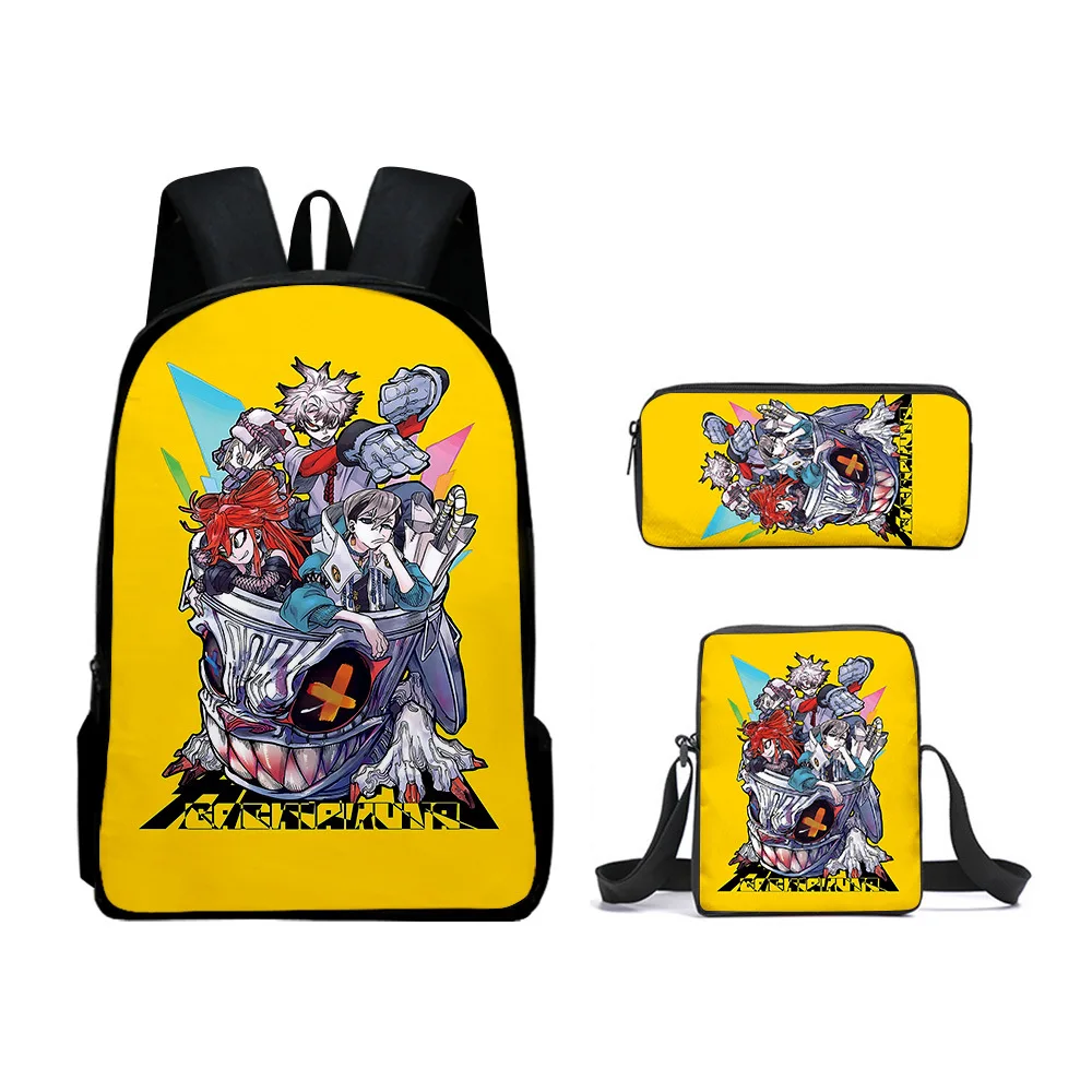 

Популярные в стиле хип-хоп Gachiakuta с 3D принтом, 3 шт./компл., школьные сумки для ноутбука, рюкзак, наклонная сумка на плечо, пенал