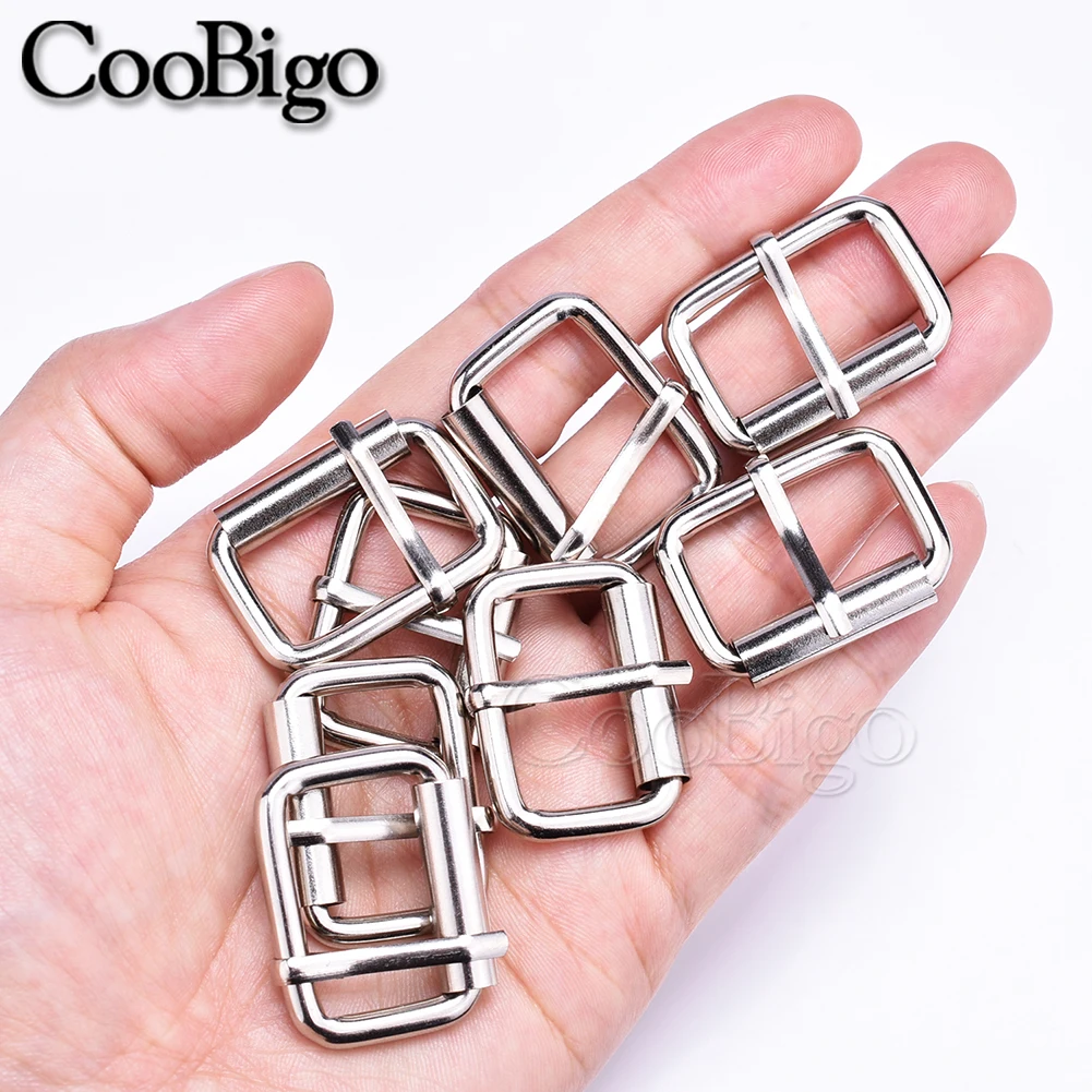 5pcs Metal Roller Pin Buckle Adjust Belt Dog Collar Chain Rectangle Ring for Leather Handbag Backpack Shoe Strap DIY Accessories