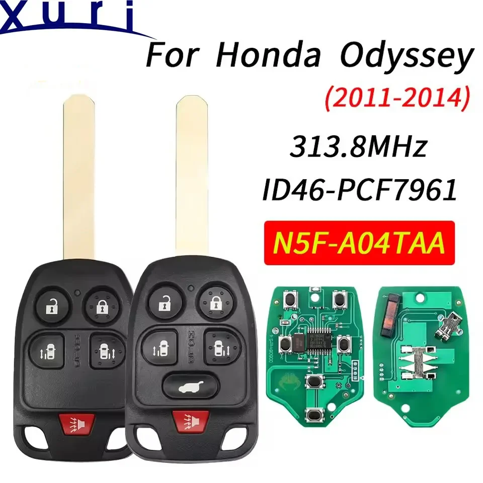 

Xuri FCC: N5F-A04TAA Дистанционный ключ от автомобиля для Honda Odyssey 4/5 кнопок 2011-2015 313,3 МГц ID: 46-ЧИП.