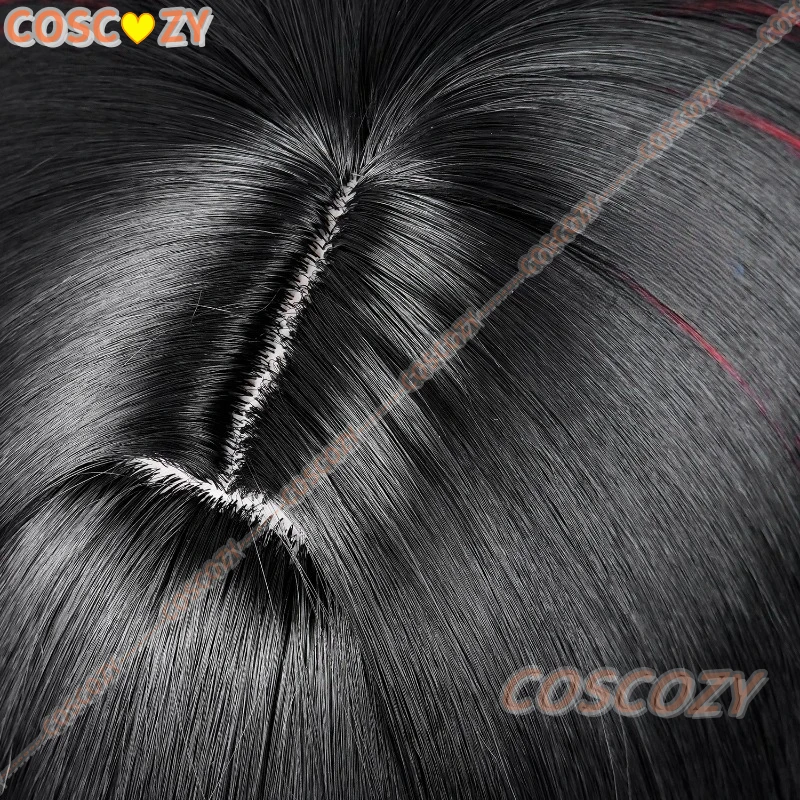 뉴 스피릿 블라썸 스프링스 아리 코스프레 가발 40cm 블랙 레드 가발 내열성 합성 가발 할로윈 카니발 파티 의상