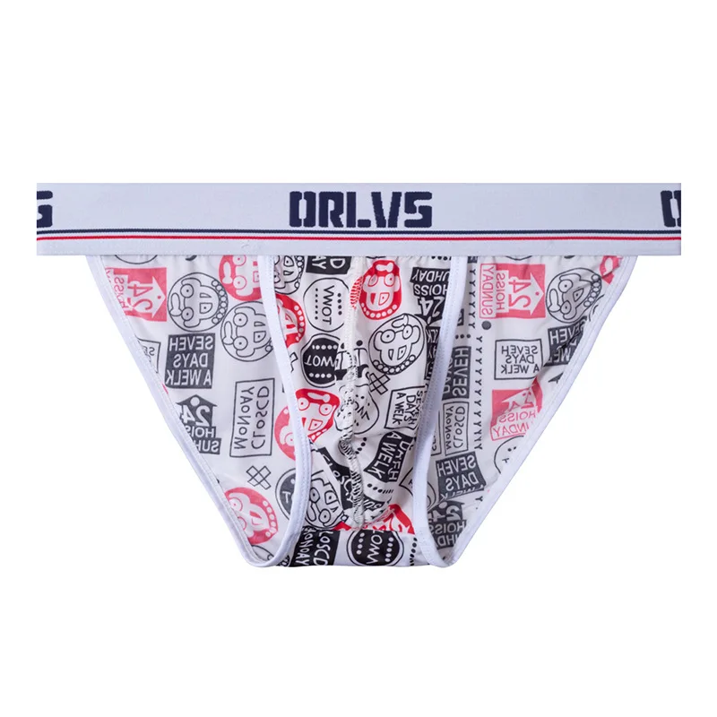 

ORLVS men's high fork triangle ice silk low waist sexy breathable briefs lover gift OR6111