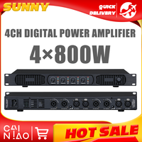 Audio 800W Digital Power Amplifier 2U 4 Channel Karaoke Stage Audio Microphones Speaker AMP 4 x 800W Amplifier 3200 Watt