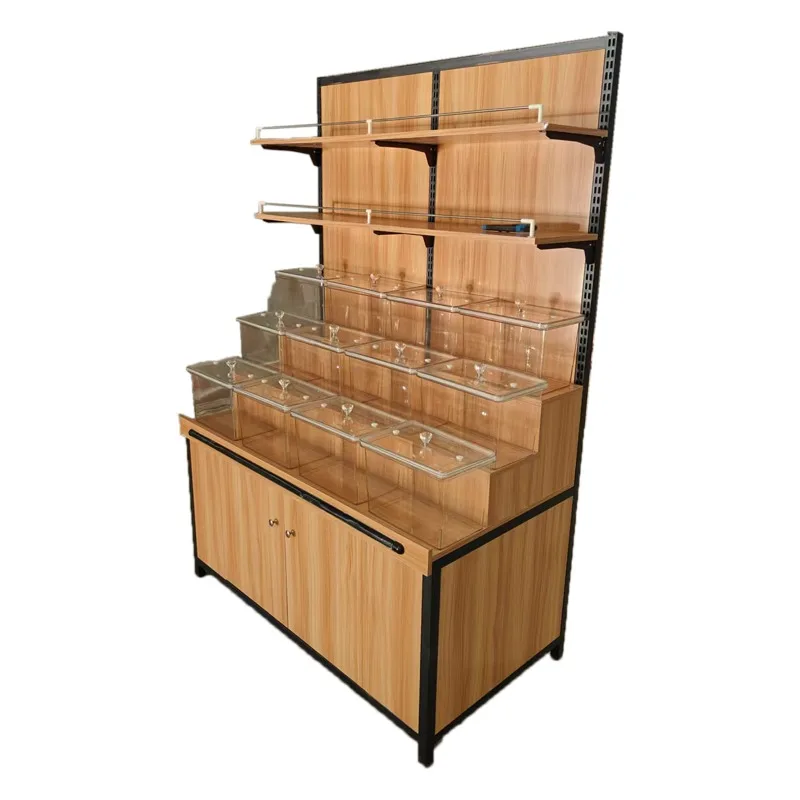 Supermarket Dried Fruit Shelf Candy Cabinet Bulk Snack Cabinet Dry Goods Fried Goods Biscuits Display Shelf Grains Bulk Cabinet